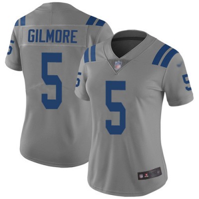 Nike Indianapolis Colts #5 Stephon Gilmore Gray Women's Stitched NFL Limited Inverted Legend Jersey
